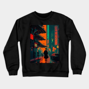 Cyberpunk neon city Crewneck Sweatshirt